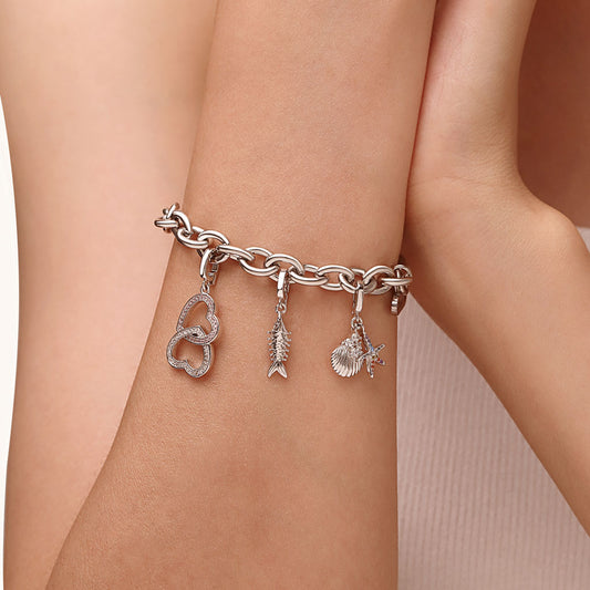 Gnoce Double Pink Heart Clasp Clusters Charm_6