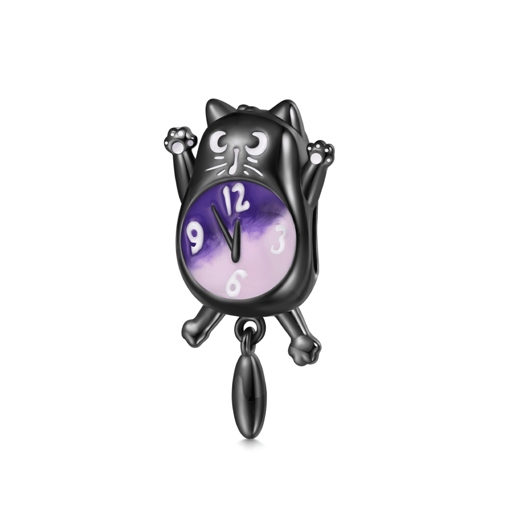 Gnoce Halloween Glow-in-the-Dark Black Cat Clock Charm_2