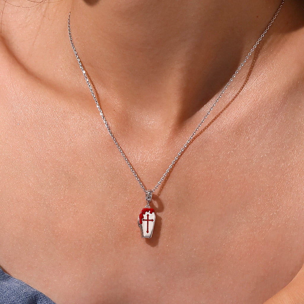 Gnoce Openable Bleeding Coffin Halloween Pendant Dangle Charm_6