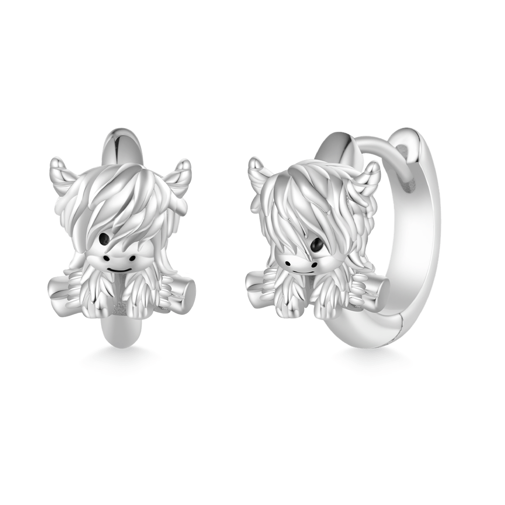 Gnoce Highland Cow Hoop Stud Earrings_2
