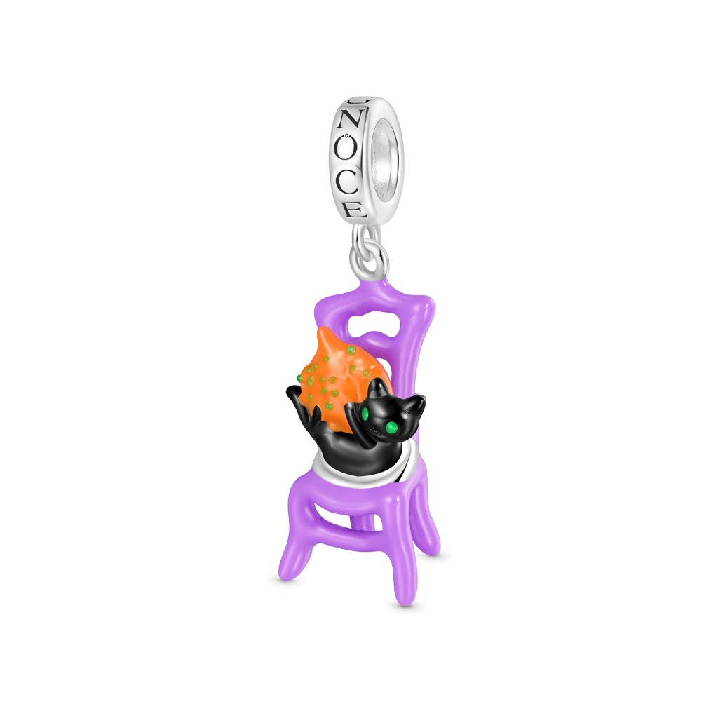 Gnoce Halloween Chair Glow-in-the-Dark Cat Pendant Dangle Charm_2
