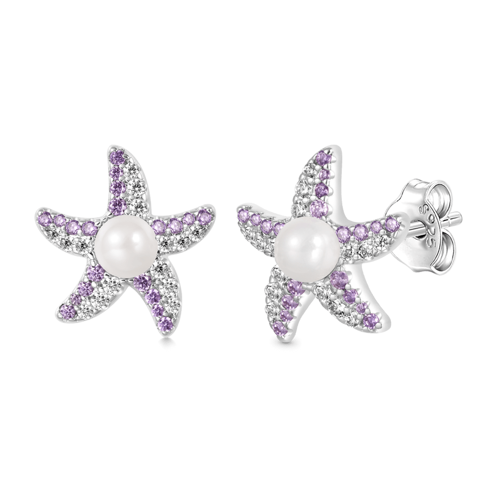 Gnoce Pearl Starfish Stud Earrings_2