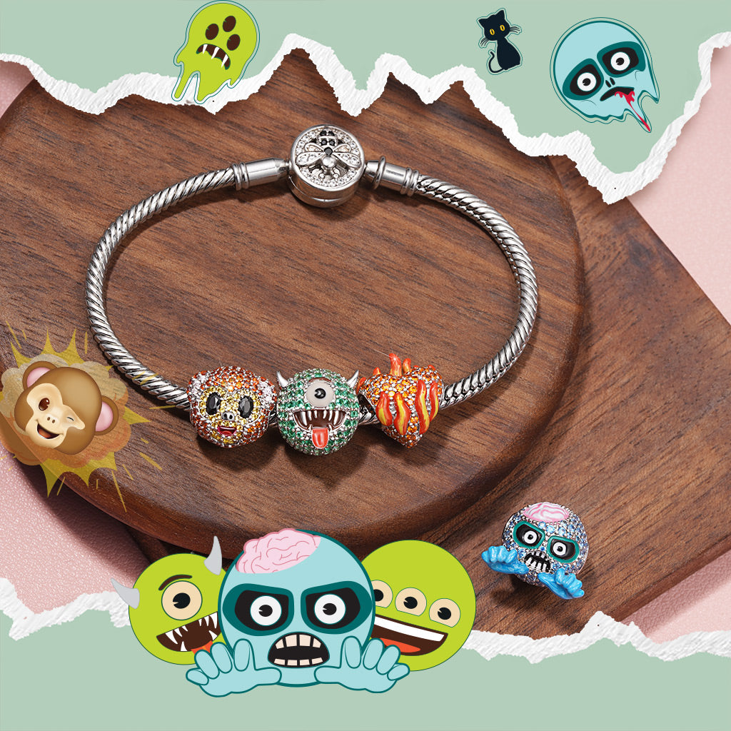 Gnoce emoji One-Eyed Green Monster Halloween Charm_3
