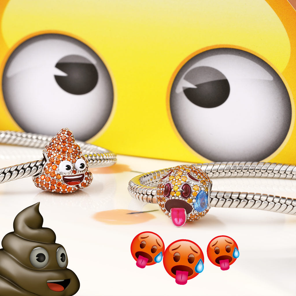 Gnoce emoji Fever Hot Sweaty Face Charm_3