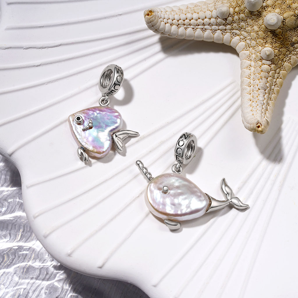 Gnoce Irregular Pearl Narwhal Pendant Dangle Charm_3