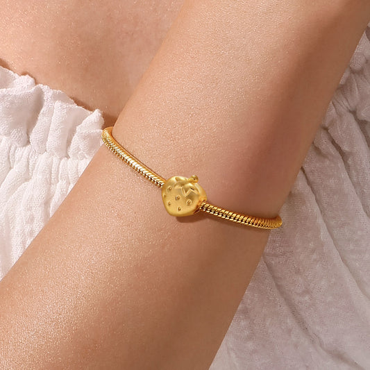 Gnoce Gold Little Strawberry Charm_5