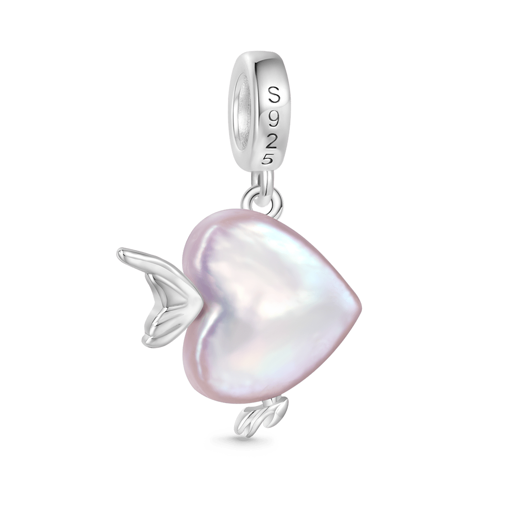 Gnoce Irregular Pearl Heart Fish Pendant Dangle Charm_2