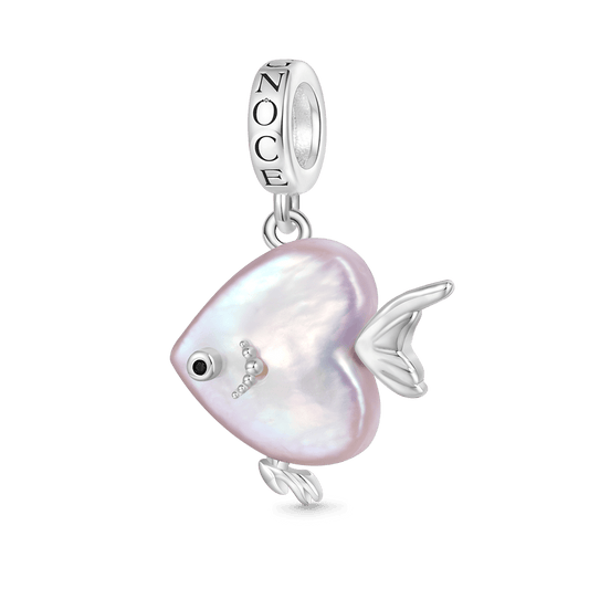 Gnoce Irregular Pearl Heart Fish Pendant Dangle Charm_1