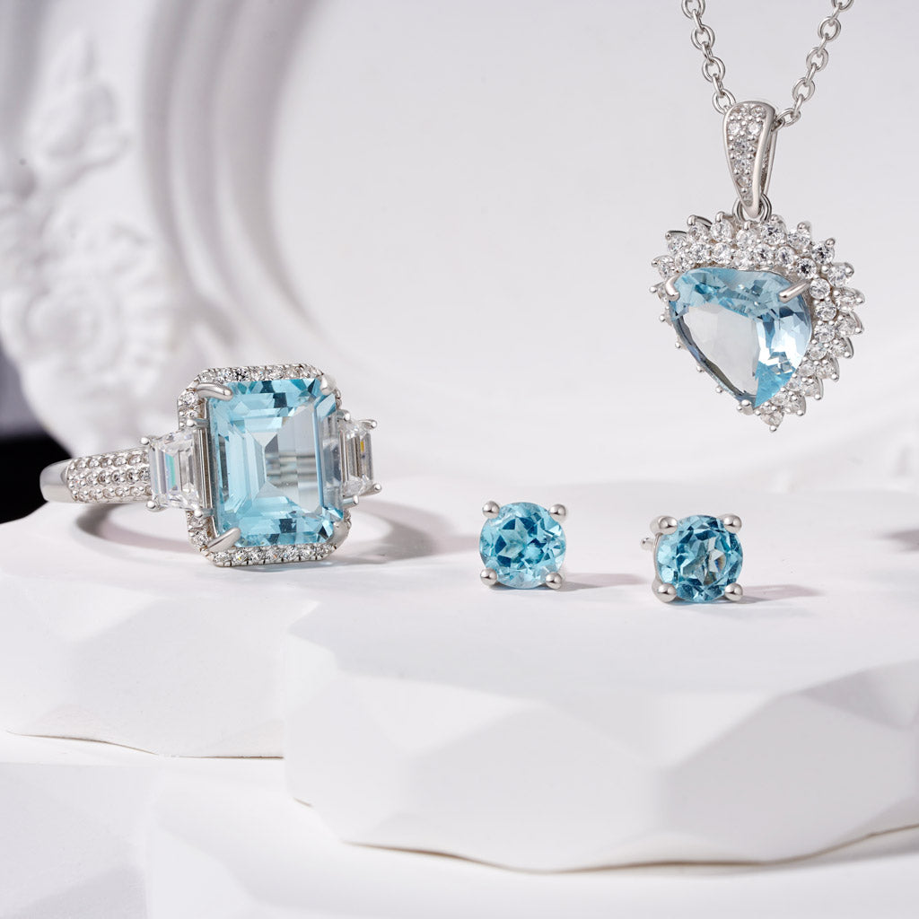 Gnoce Adjustable Blue Topaz Promise Rings_3