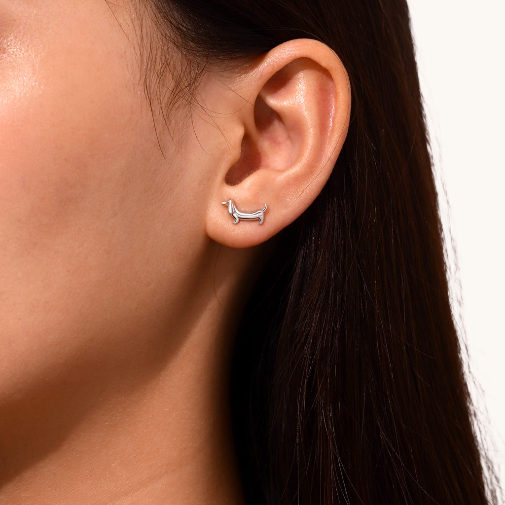 Gnoce Dachshund Dog Stud Earrings_4