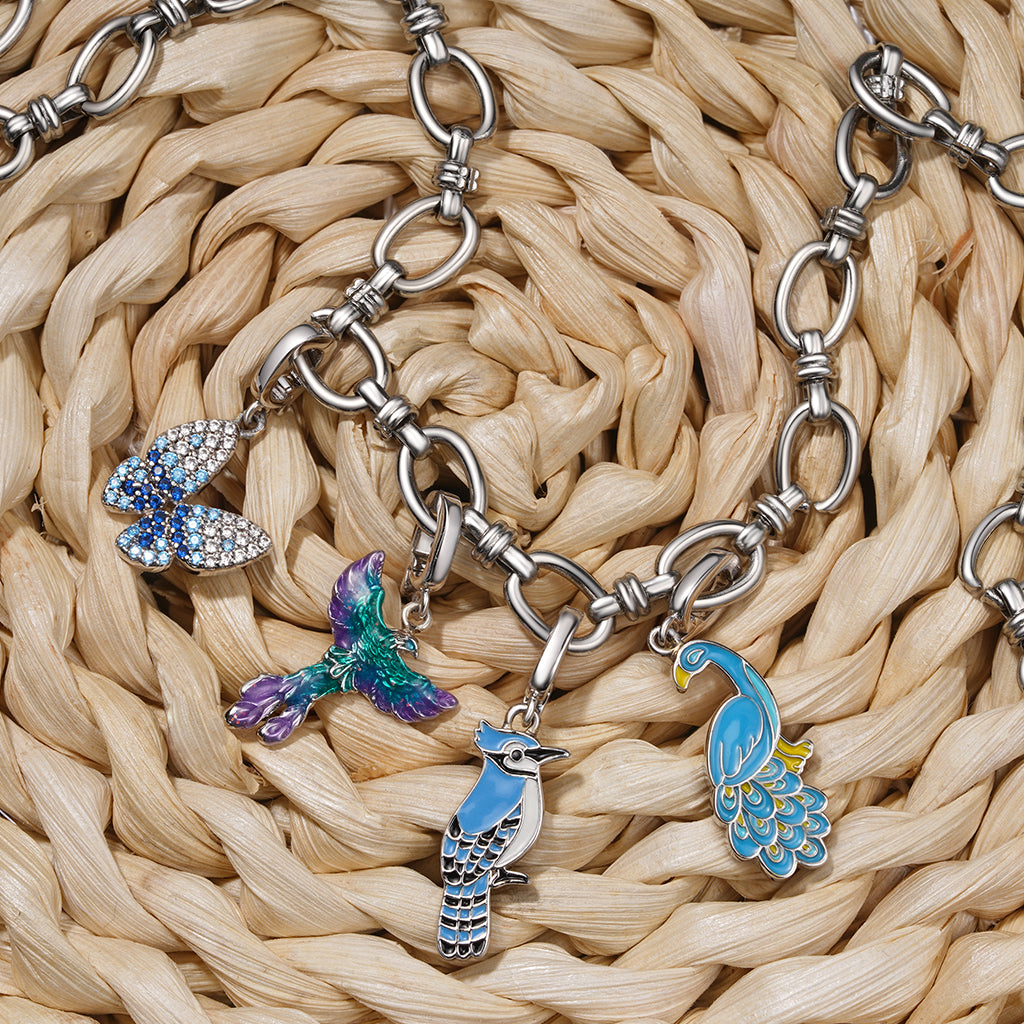 Gnoce Shiny Blue Butterfly Clasp Clusters Charm_3