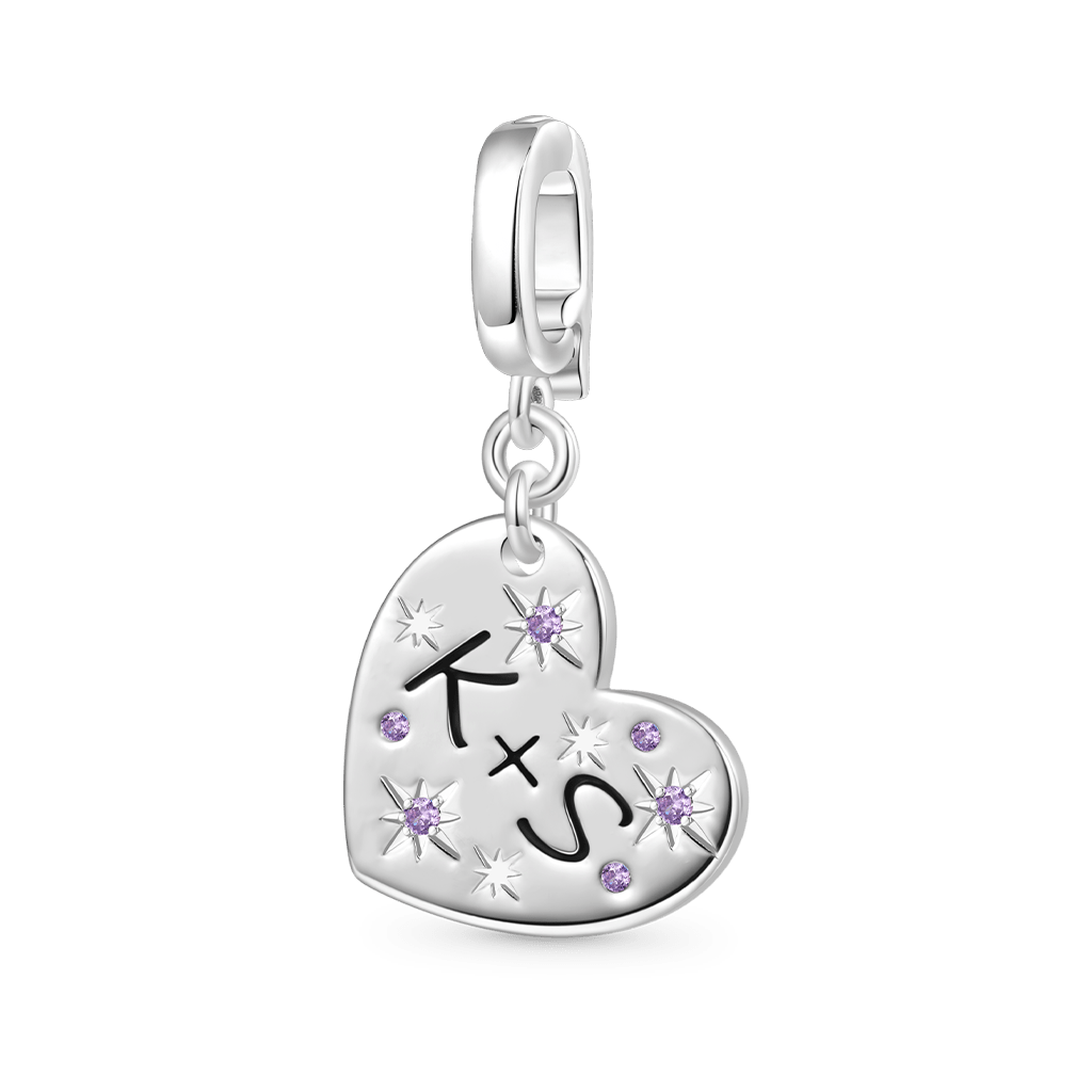 Gnoce Engravable Initial Letter Love Clasp Clusters Charm_1