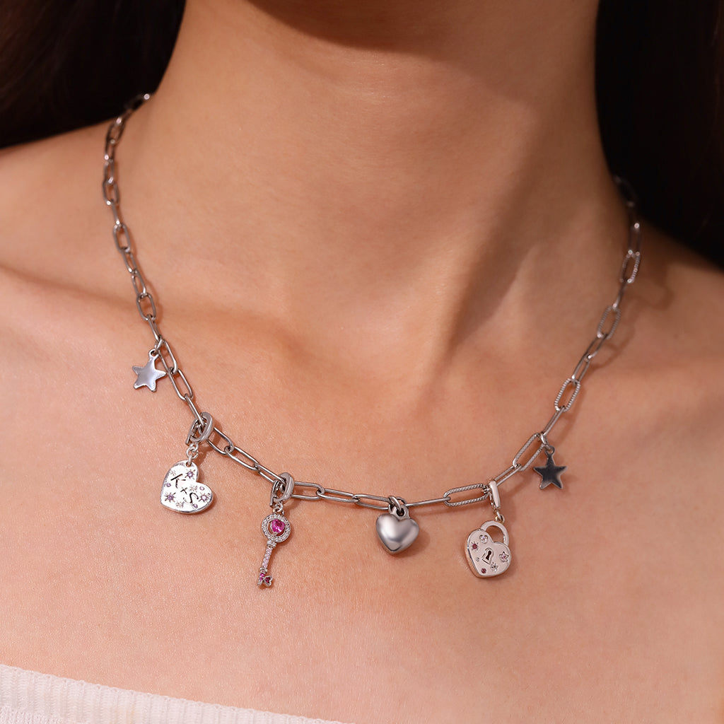 Gnoce Engravable Initial Letter Love Clasp Clusters Charm_6