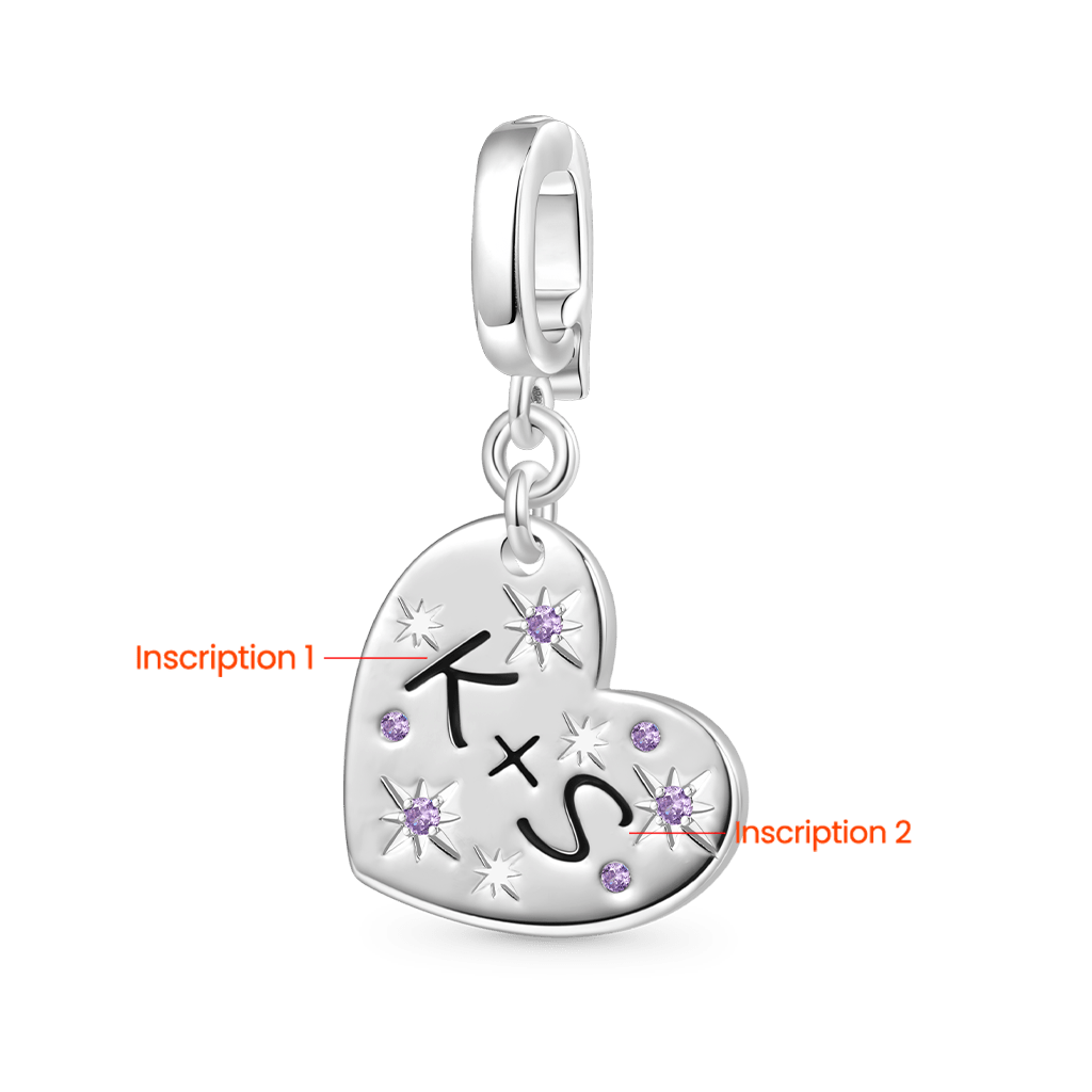 Gnoce Engravable Initial Letter Love Clasp Clusters Charm_2