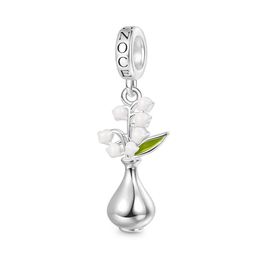 Gnoce Vase Lily of the Valley Pendant Dangle Charm_1
