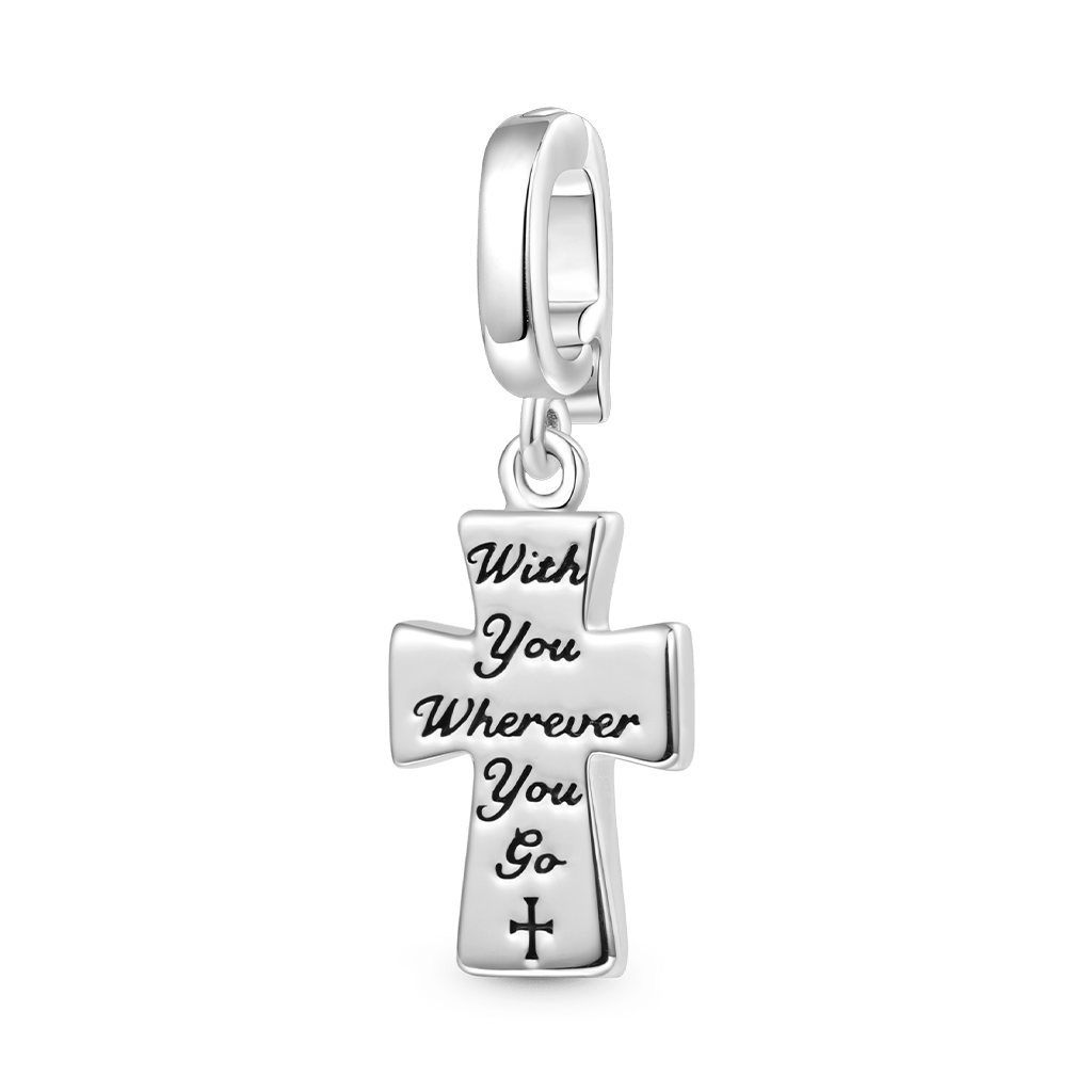 Gnoce 'With you wherever you go' Religious Cross Clasp Clusters Charm_1