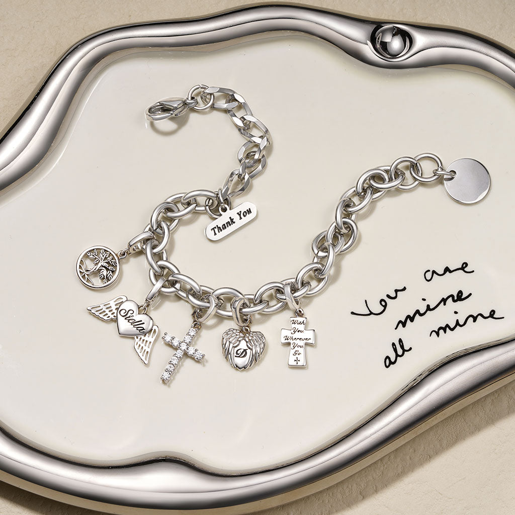 Gnoce 'With you wherever you go' Religious Cross Clasp Clusters Charm_3
