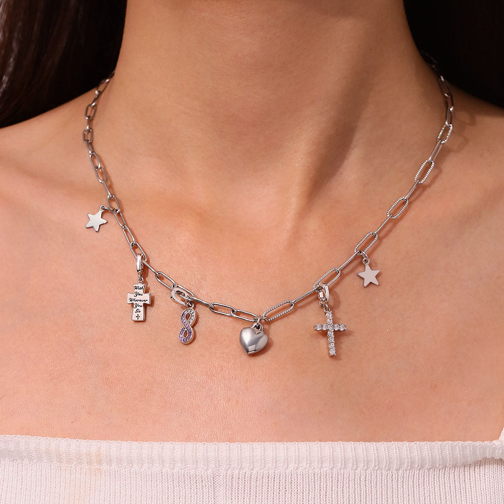 Gnoce 'With you wherever you go' Religious Cross Clasp Clusters Charm_5