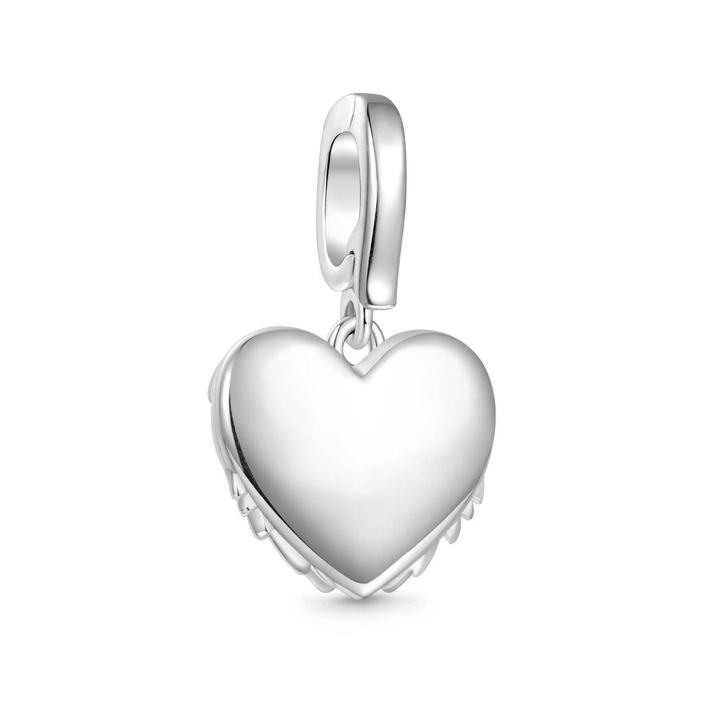 Gnoce Engravable Angel Heart Wings Clasp Clusters Charm_2