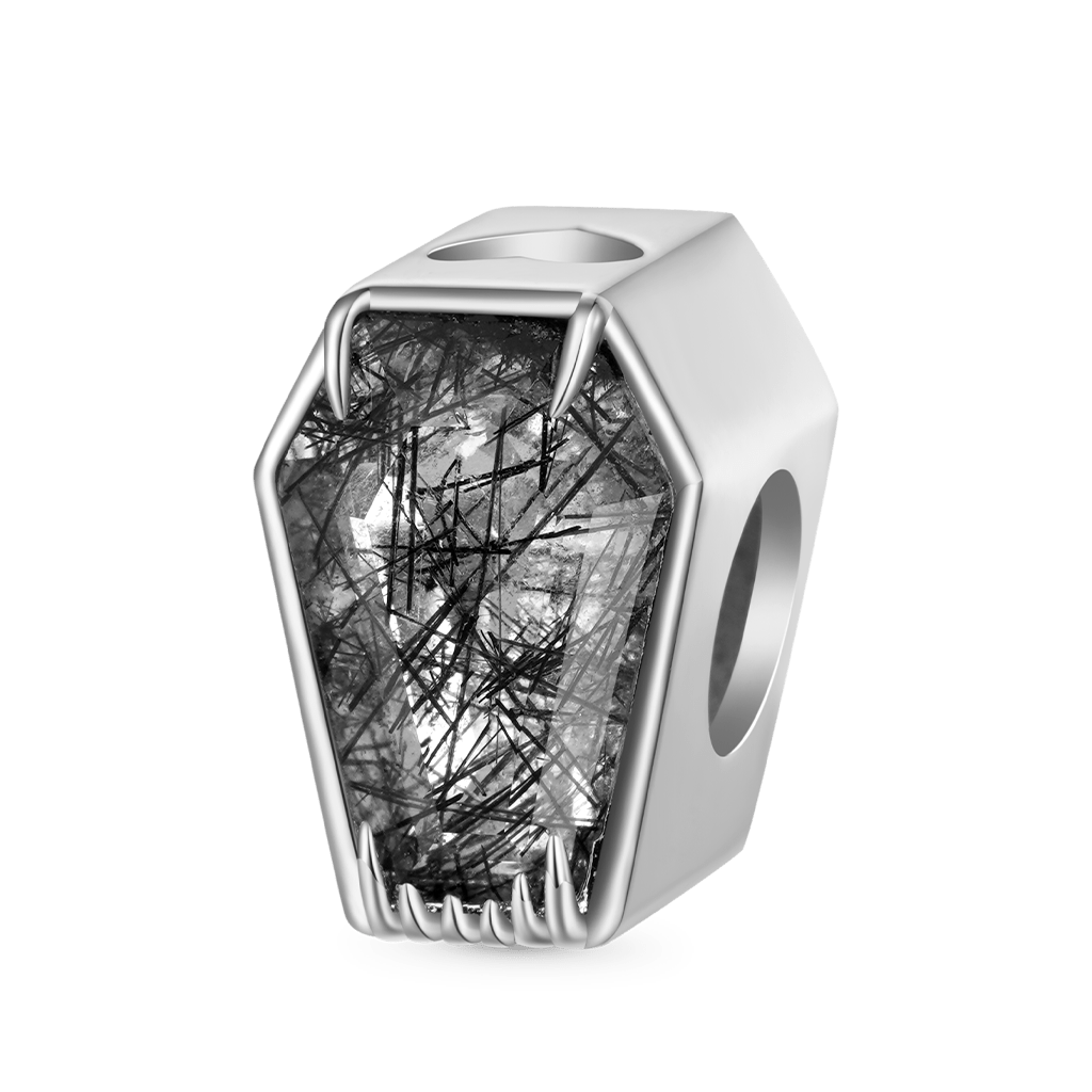 Gnoce Black Rutilated Quartz Halloween Coffin Charm_1