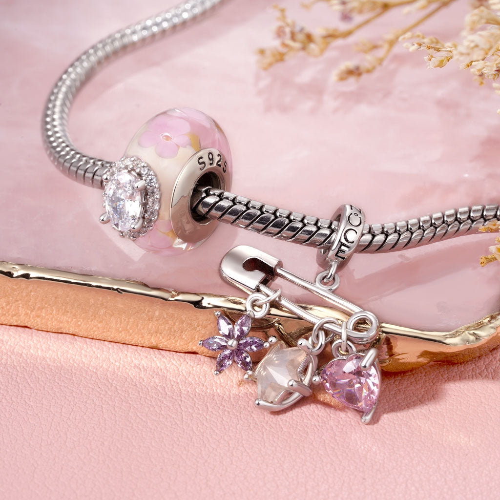 Gnoce Girl Power Pin Pendant Dangle Charm_3