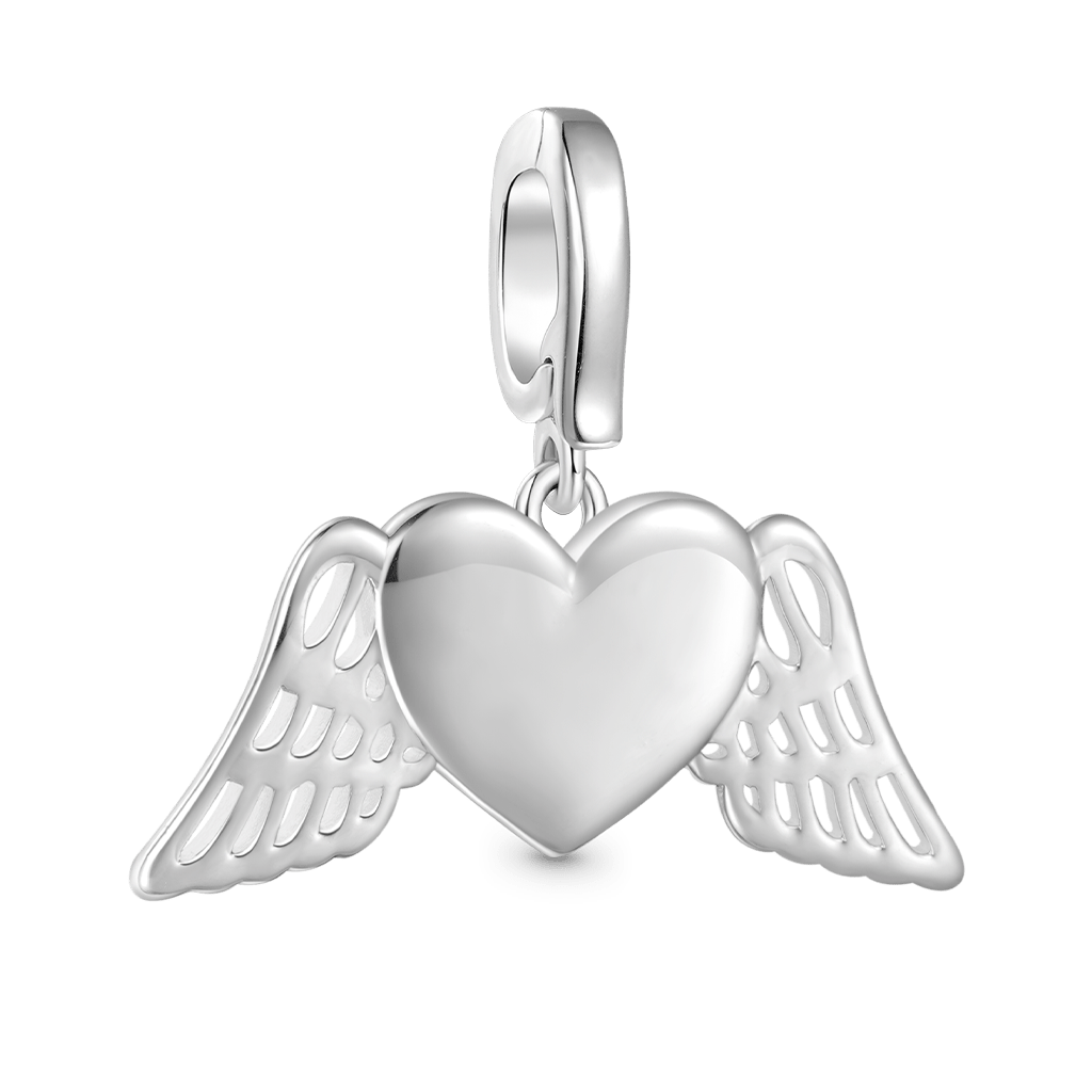 Gnoce Engravable Heart Angel Wings Clasp Clusters Charm_3