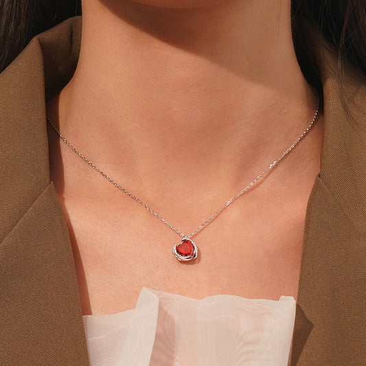 Gnoce Engravable Birthstone Love Heart Wings Necklace_6