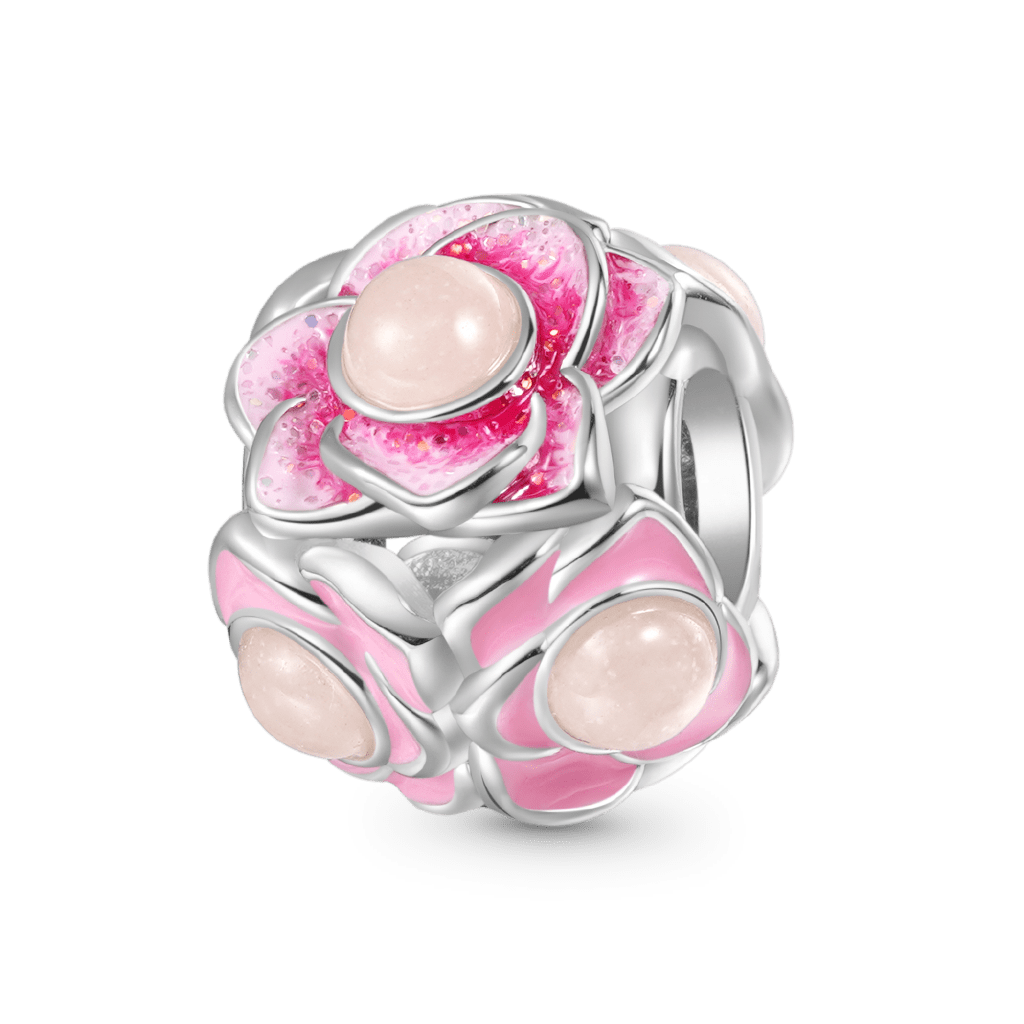 Gnoce Glow-in-the-Dark Pink Flower Ball Charm_2