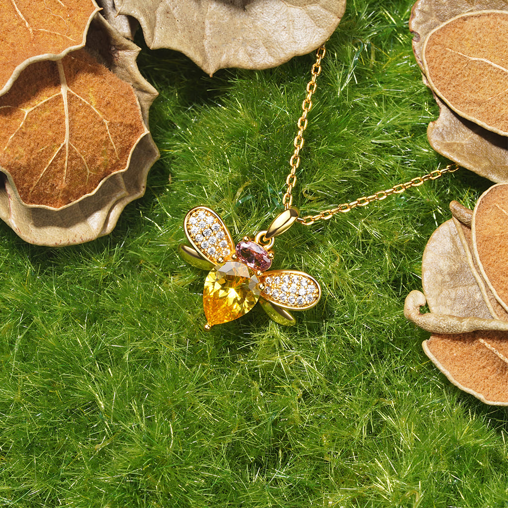 Gnoce 18K Gold Plated Bee Necklace_4