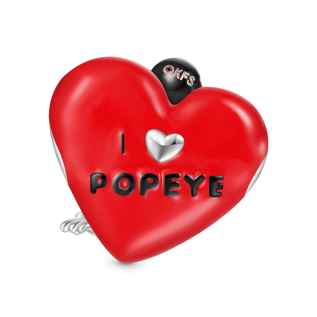 Gnoce Olive Oyl Love Popeye Red Heart Charm_2