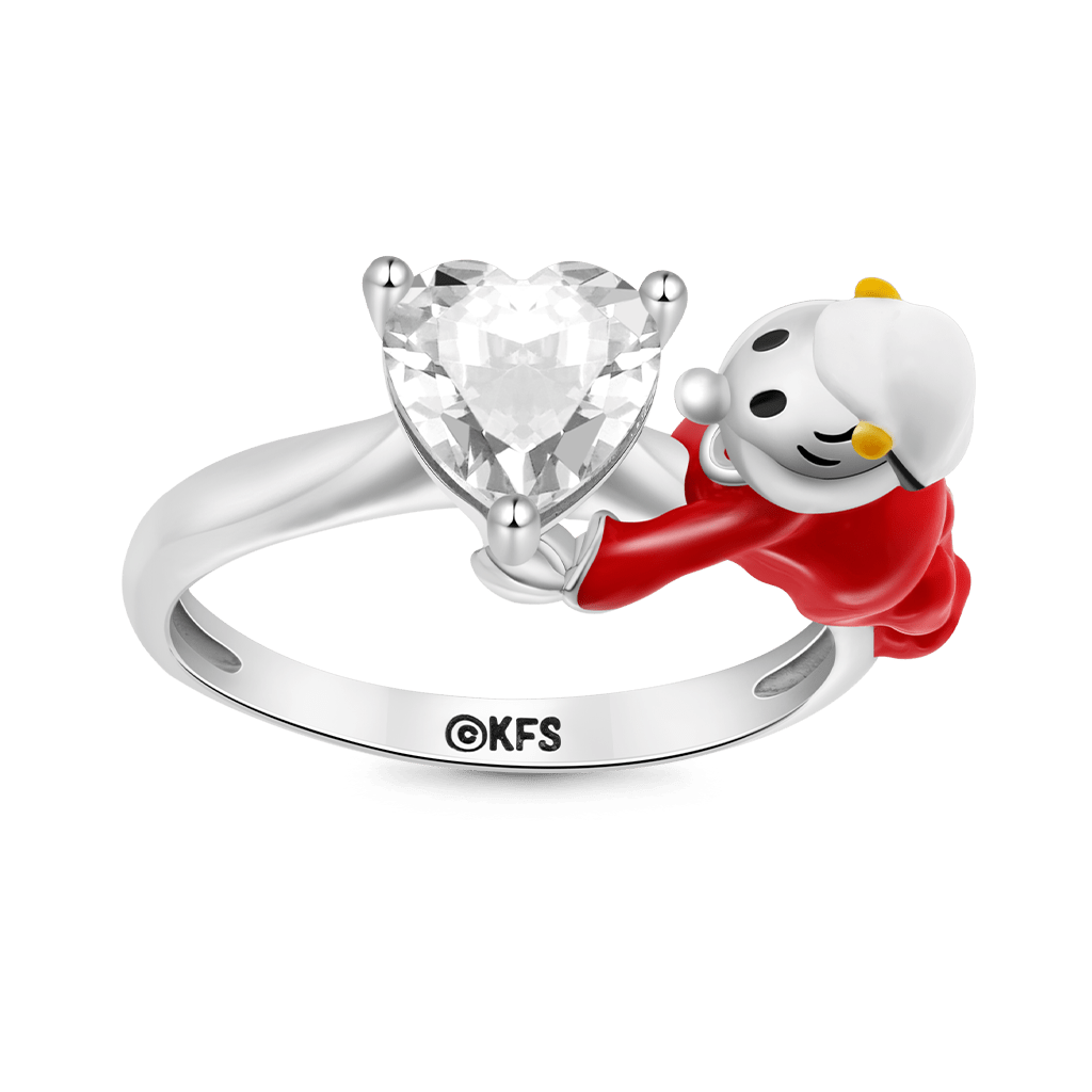 Gnoce Popeye Swee'Pea Hug Heart Zircon Ring_1