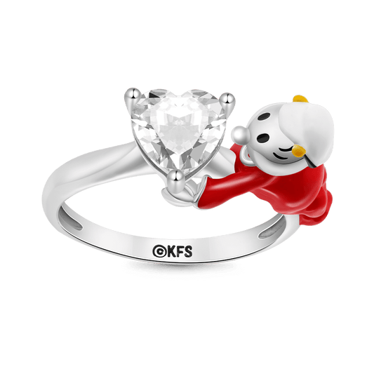 Gnoce Popeye Swee'Pea Hug Heart Zircon Ring_1