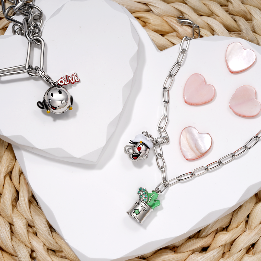 Gnoce Popeye's Head & Spinach Can Chain Bracelet_3