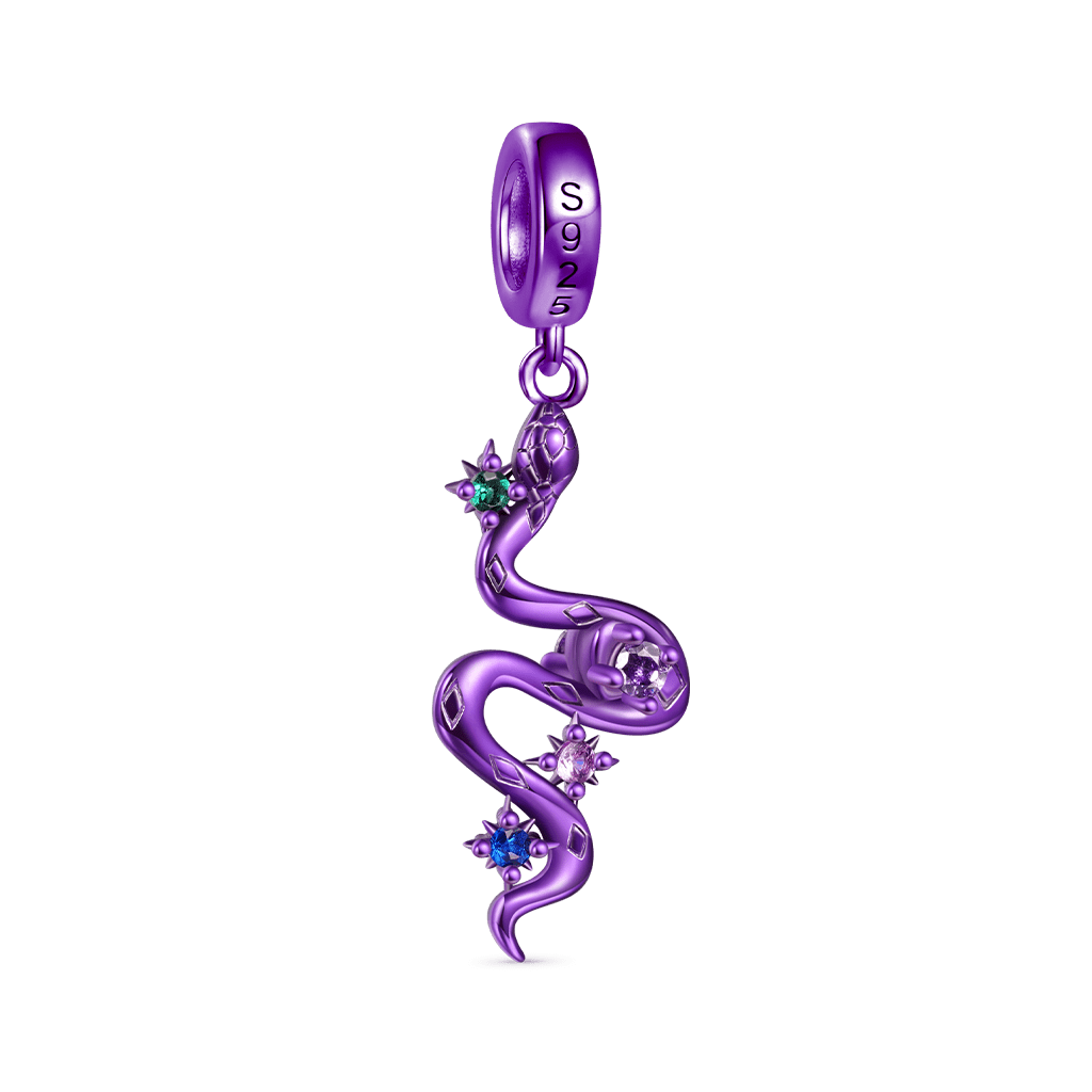 Gnoce Purple Candy Snake Zodiac Pendant Dangle Charm_2
