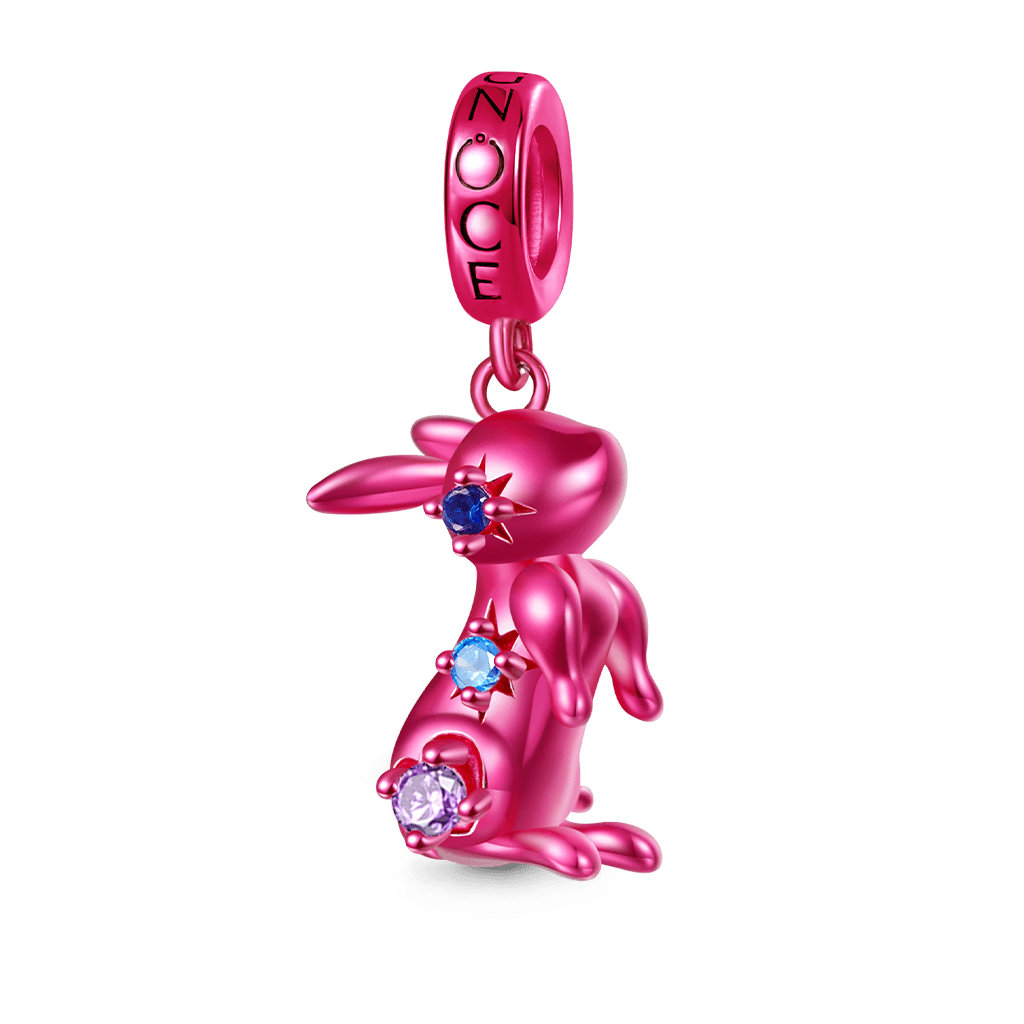 Gnoce Pink Candy Rabbit Zodiac Pendant Dangle Charm_1
