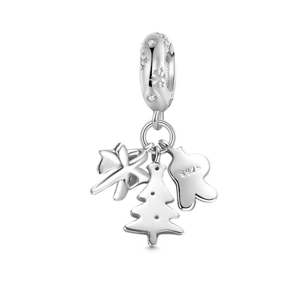 Gnoce Christmas Tree & Candy & Gingerbread Man Triple Pendant Dangle Charm_2