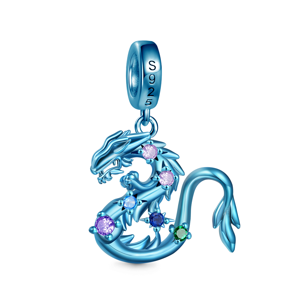 Gnoce Blue Candy Dragon Zodiac Pendant Dangle Charm_2