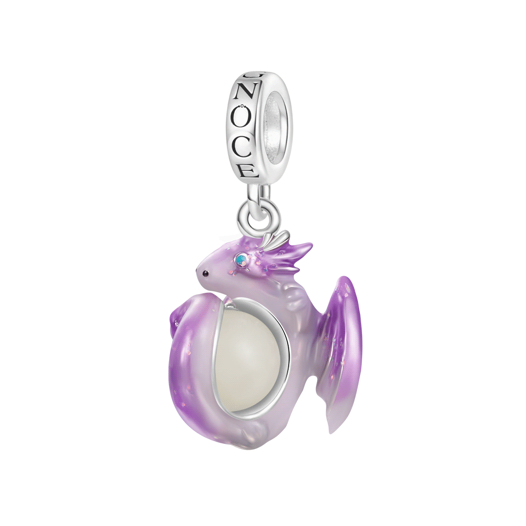 Gnoce Fantasy Forest Purple Dragon Glow-in-the-Dark Pendant Dangle Charm_1