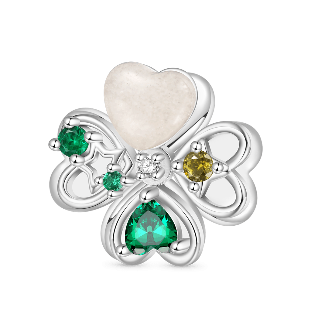Gnoce Glow-in-the-Dark Heart Rotatable Four-leaf Clover Charm_2