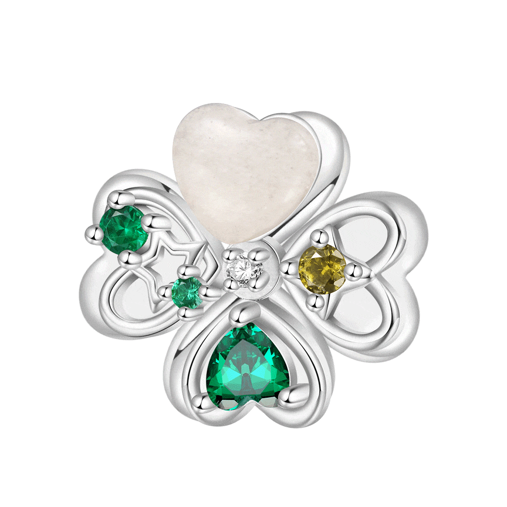 Gnoce Glow-in-the-Dark Heart Rotatable Four-leaf Clover Charm_1
