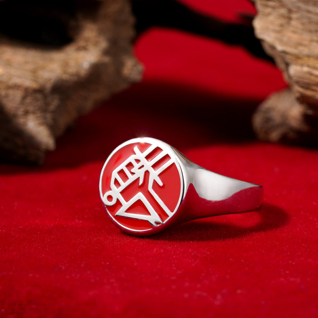 Gnoce Hellboy Logo Signet Ring_3
