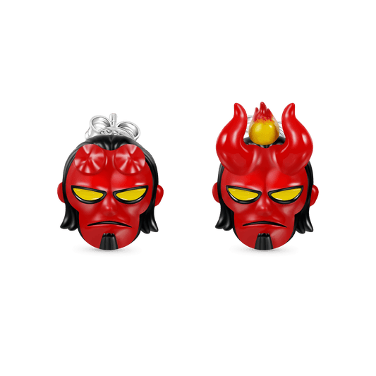 Gnoce Mismatched Bloody Hellboy Stud Earrings_1