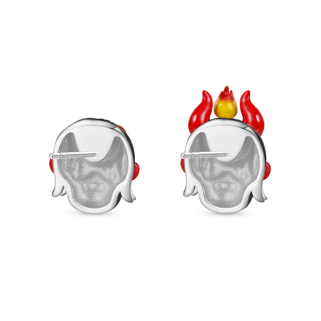 Gnoce Mismatched Bloody Hellboy Stud Earrings_2