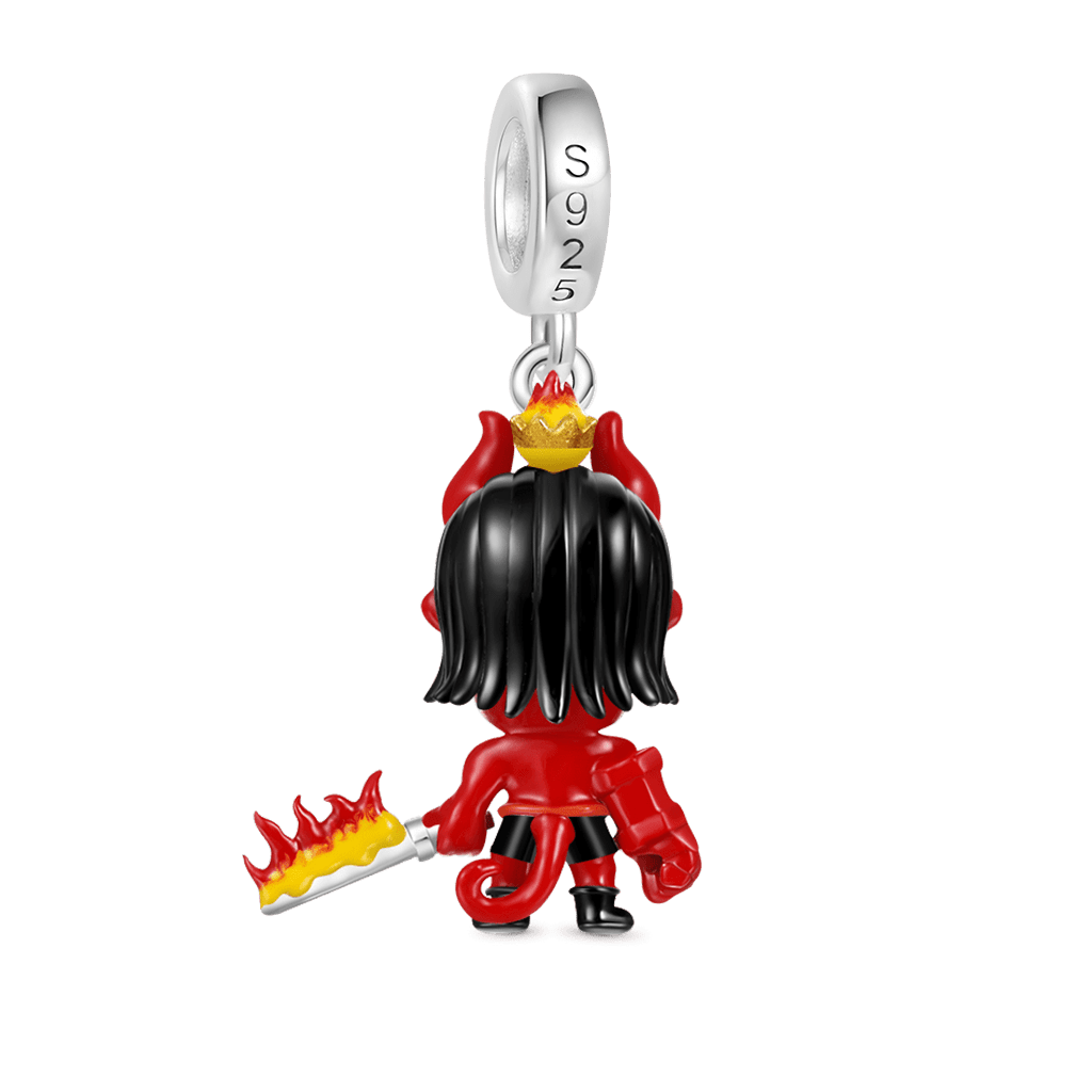 Gnoce Hellboy with Flaming Crown Pendant Dangle Charm_2