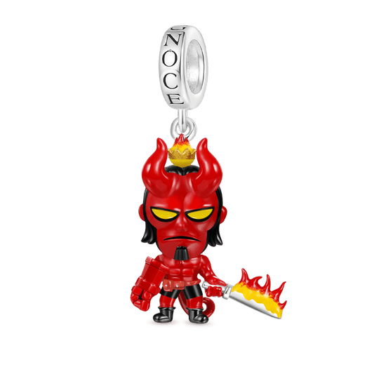 Gnoce Hellboy with Flaming Crown Pendant Dangle Charm_1