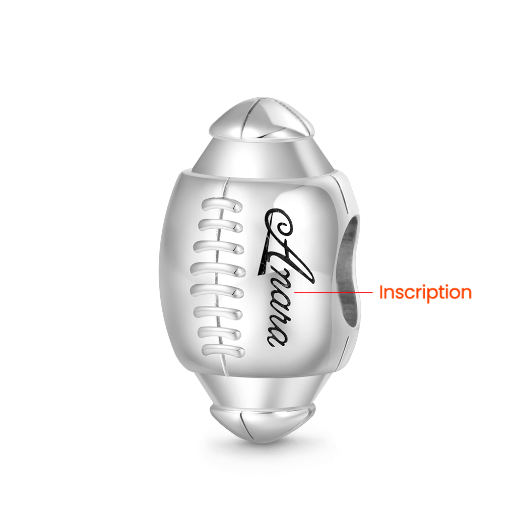 Gnoce Sports Rugby Football Engravable Charm_2