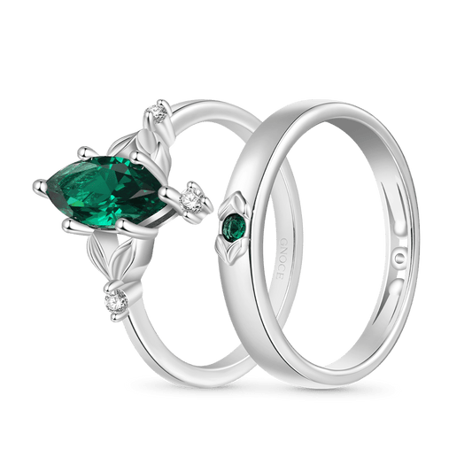 Gnoce Paraíba Tourmaline Wedding Couple Rings_1