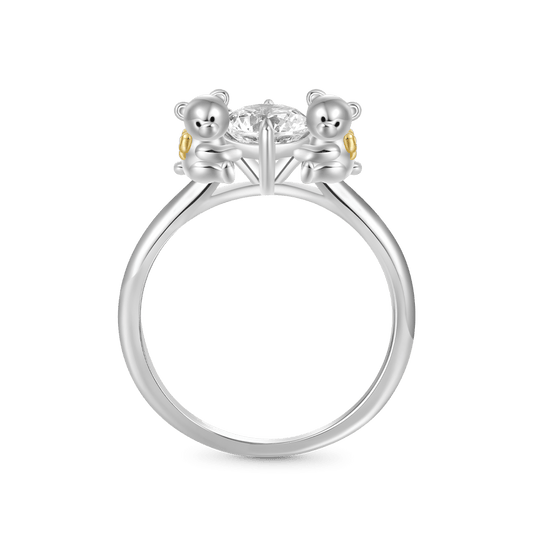 Gnoce Bear Embrace White Zircon Ring_1