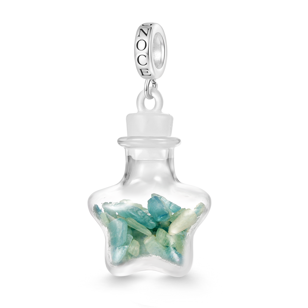 Gnoce Green Emerald Crystal Glass Bottle Pendant Dangle Charm_1