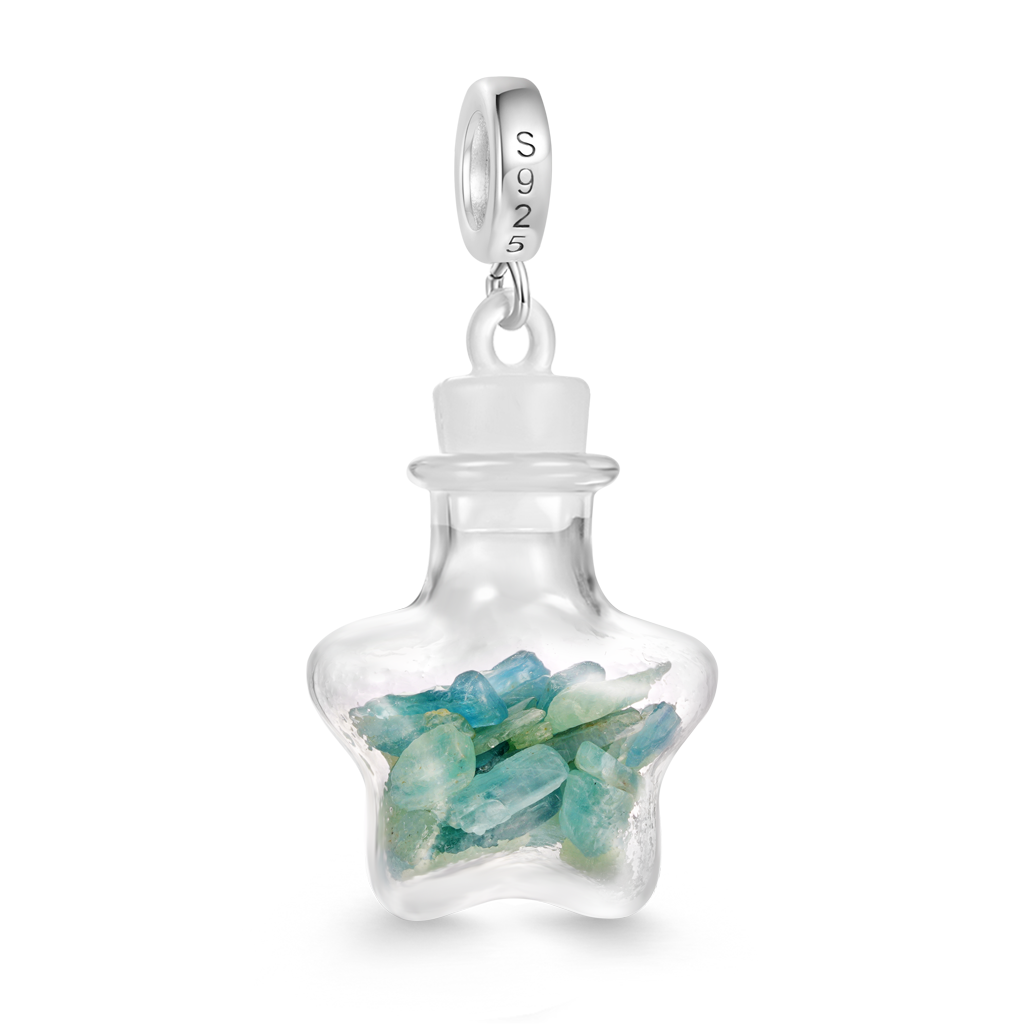 Gnoce Green Emerald Crystal Glass Bottle Pendant Dangle Charm_2